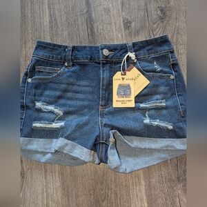 Love Wish Blue Jean Shorts